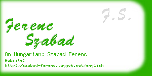 ferenc szabad business card